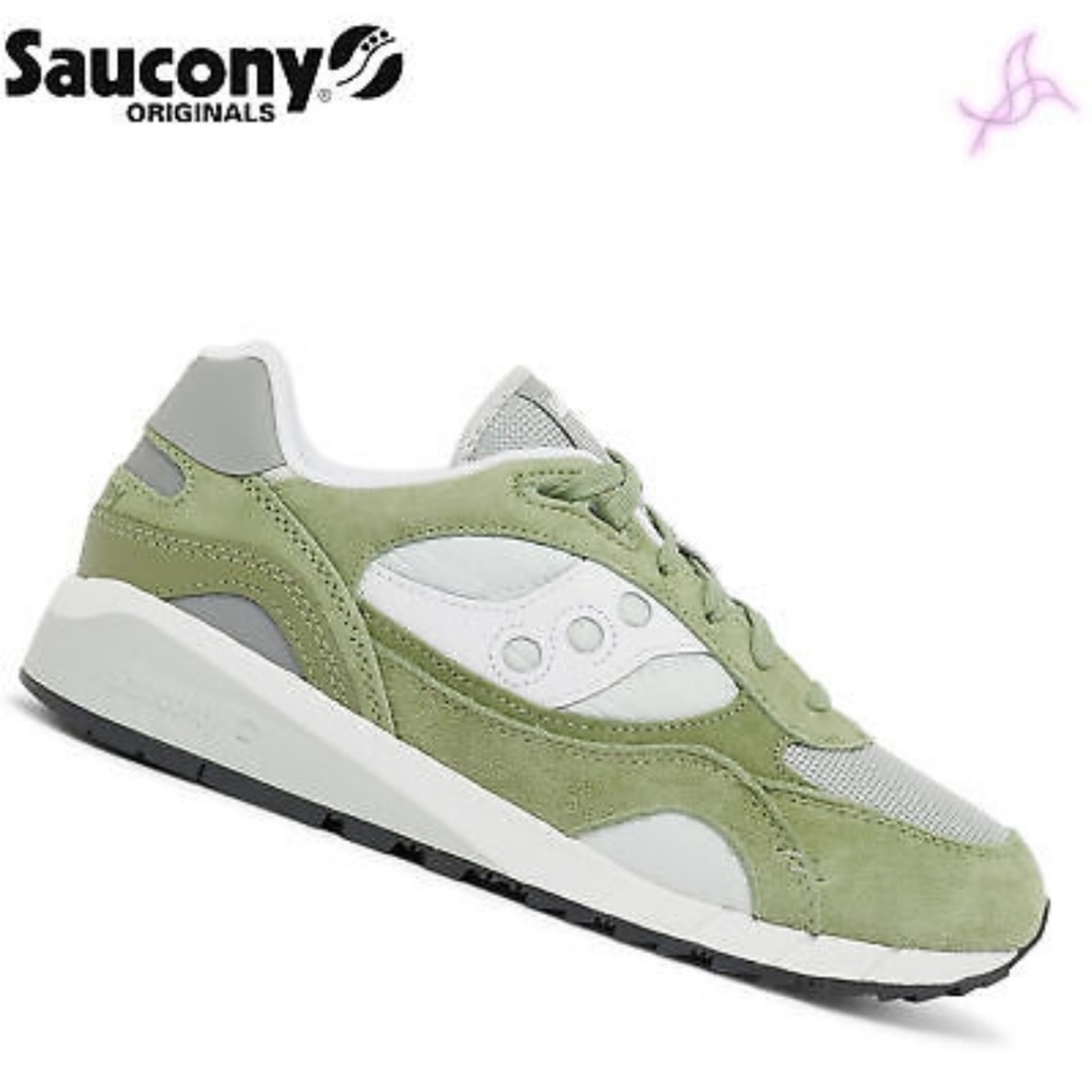 SIZE 5 KID'S SAUCONY SHADOW 6000 GREEN WHITE
